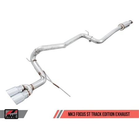 Superjock Track Edition Cat-back Exhaust with Chrome & Silver Tips for Ford Focus ST SU3848084